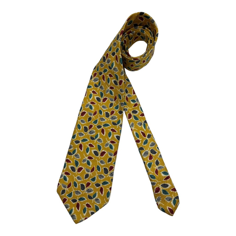GIVENCHY Gold Leaf Silk LUXURY Tie ITALY